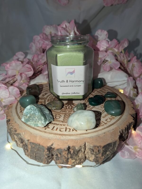 Truth & Harmony Candle Jar - Amazonite, Seaweed & Juniper - Image 6