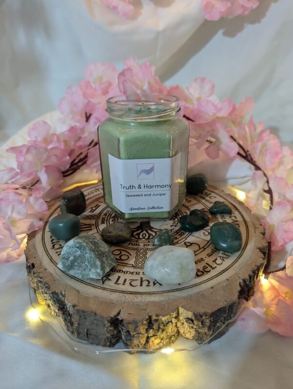 Truth & Harmony Candle Jar - Amazonite, Seaweed & Juniper - Image 8