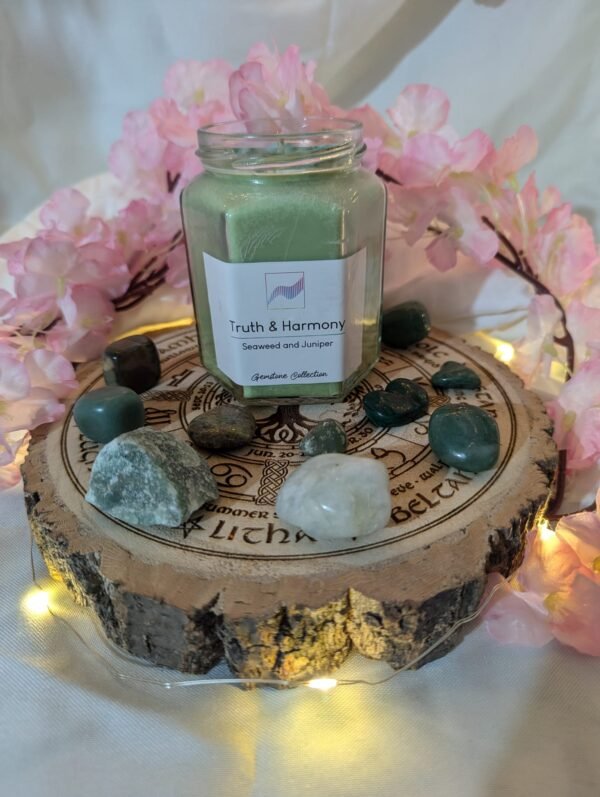 Truth & Harmony Candle Jar - Amazonite, Seaweed & Juniper - Image 9