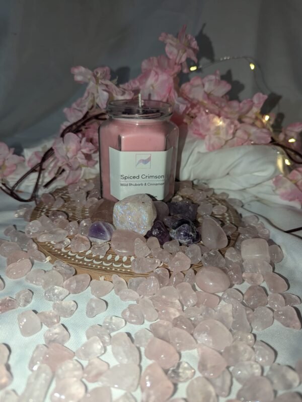 Spiced Crimson Candle Jar – Amethyst, Rhubarb & Cinnamon - Image 2