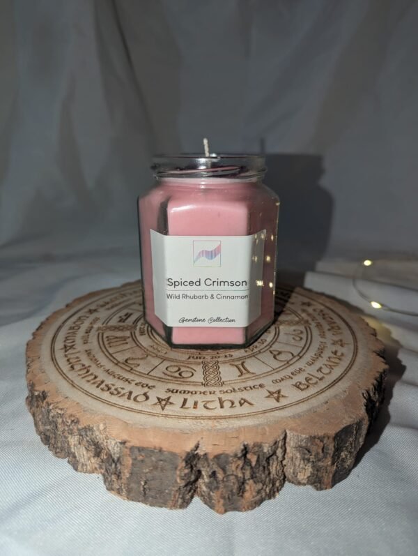 Spiced Crimson Candle Jar – Amethyst, Rhubarb & Cinnamon - Image 10