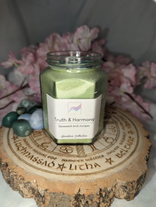 Truth & Harmony Candle Jar - Amazonite, Seaweed & Juniper - Image 10