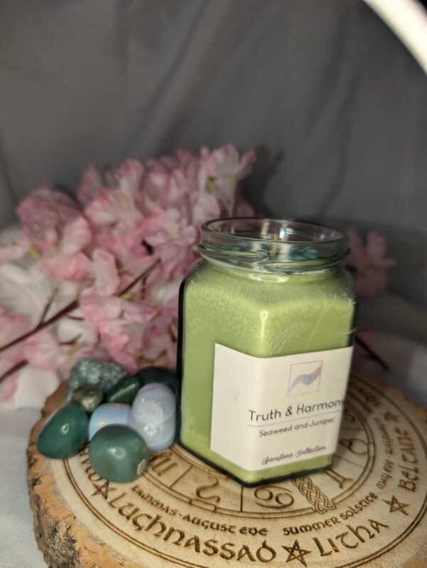 Truth & Harmony Candle Jar - Amazonite, Seaweed & Juniper - Image 13